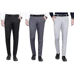 louis italio Solid Formal Pants for Men Combo Pack 3 Office Wear - Premium Regular Fit Formal Trouser for Men, Boys, Gents Set of 3 - Formal wear for Office Meeting, Party-picture-44