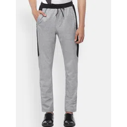 Louis Philippe ATHPLAY Men Grey Melange & Black Colourblocked Slim Fit Track Pants-picture-10