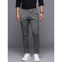 Louis Philippe Ath.Work Men Comfy Tapered Fit Self Design Textured Trousers-picture-25
