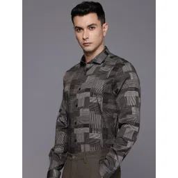 Louis Philippe Ath.Work Super Slim Fit Geometric Printed Formal Shirt-picture-35