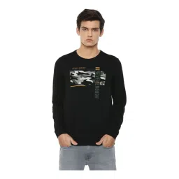 Louis Philippe Jeans Black Cotton Regular Fit Printed Sweatshirt-picture-48