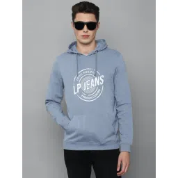 Louis Philippe Jeans Blue Cotton Regular Fit Printed Hooded Sweatshirt-picture-36