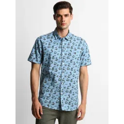 Louis Philippe Jeans Blue Cotton Regular Fit Printed Shirt-picture-39