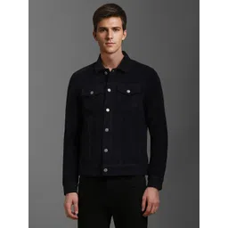 louis philippe jeans Louis Philippe Men Solid Pure Cotton Jacket-picture-30