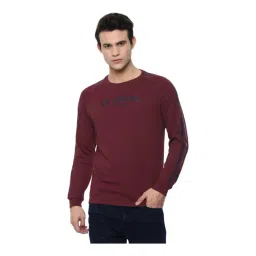Louis Philippe Jeans Maroon Cotton Regular Fit Logo Printed Sweatshirt-picture-34