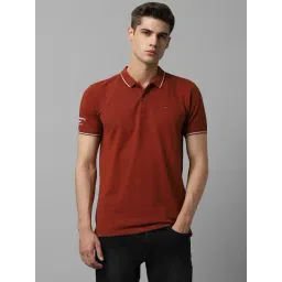 Louis Philippe Jeans Maroon Cotton Slim Fit Polo T-Shirt-picture-22