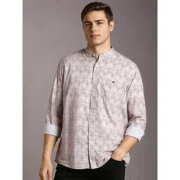 Louis Philippe Jeans Men Abstract Printed Band Collar Casual Shirt-picture-15