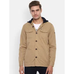 Louis Philippe Jeans Men Hooded Cotton Open Front Jacket-picture-22