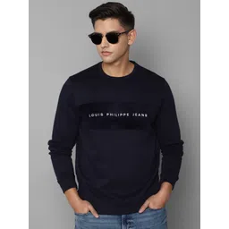 Louis Philippe Jeans Men Navy Blue Cotton Sweatshirt-picture-11