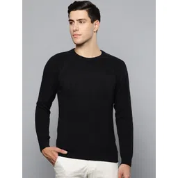 Louis Philippe Jeans Men Navy Blue Self Design Sweater-picture-19