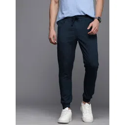 Louis Philippe Jeans Men Navy Blue Smart Slim Fit Joggers-picture-13