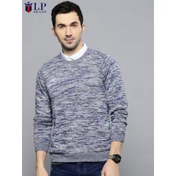 Louis Philippe Jeans Men Navy Blue Solid Pullover-picture-44