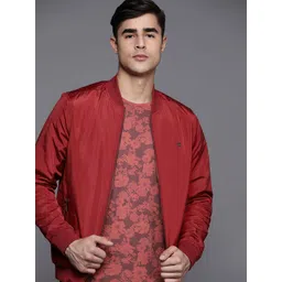 Louis Philippe Jeans Men Red Solid Bomber Jacket-picture-12