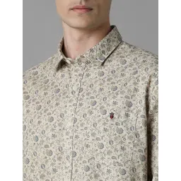 Louis Philippe Jeans Men Slim Fit Floral Printed Spread Collar Cotton Casual Shirt image 2