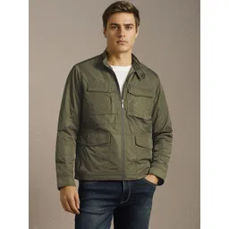 Louis Philippe Jeans Men Stand Collar Open Front Jacket-picture-12