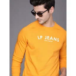 Louis Philippe Jeans Men Yellow Logo Printed Sweatshirt-picture-43