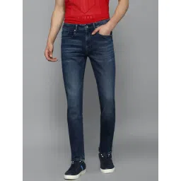 Louis Philippe Jeans Navy Cotton Slim Fit Jeans-picture-10