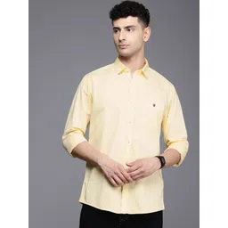 Louis Philippe Jeans Slim Fit Cutaway Collar Pure Cotton Casual Shirt image 4