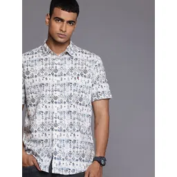 Louis Philippe Jeans Slim Fit Geometric Printed Casual Shirt-picture-31