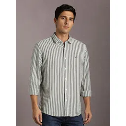 Louis Philippe Jeans Slim Fit Striped Spread Collar Pure Cotton Shirt-picture-23