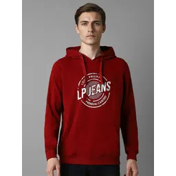 Louis Philippe Jeans Typographic Printed Cotton Hooded Sweatshirt-picture-11