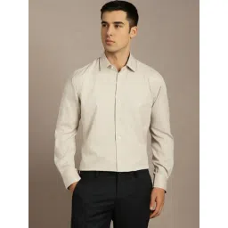 Louis Philippe Beige Cotton Regular Fit Checks Shirt-picture-41