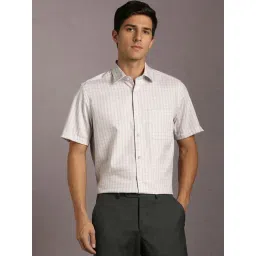 Louis Philippe Beige Cotton Regular Fit Checks Shirt-picture-48