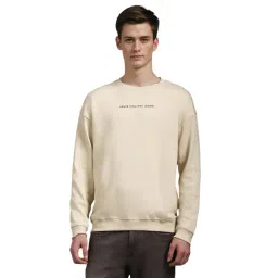 Louis Philippe Beige Cotton Regular Fit Logo Printed Sweatshirt-picture-21