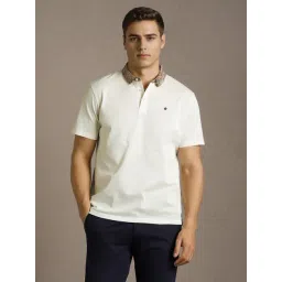 Louis Philippe Beige Cotton Regular Fit Polo T-Shirt-picture-31