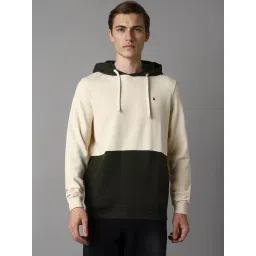 Louis Philippe Beige Cotton Regular Fit Printed Hooded Sweatshirt-picture-33