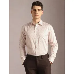 Louis Philippe Beige Cotton Regular Fit Printed Shirt-picture-42