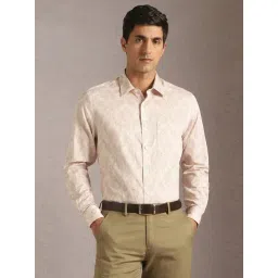 Louis Philippe Beige Cotton Regular Fit Printed Shirt-picture-45