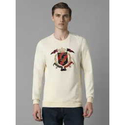 Louis Philippe Beige Cotton Regular Fit Printed Sweatshirt-picture-15