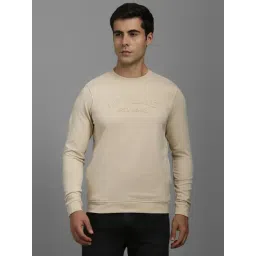 Louis Philippe Beige Cotton Regular Fit Printed Sweatshirt-picture-19