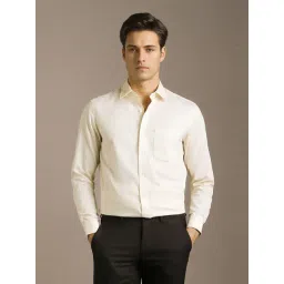 Louis Philippe Beige Cotton Regular Fit Shirt-picture-33