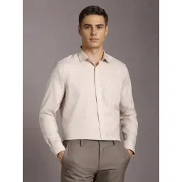 Louis Philippe Beige Cotton Regular Fit Shirt-picture-23