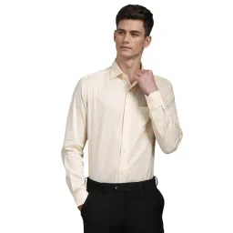Louis Philippe Beige Cotton Regular Fit Shirt-picture-21