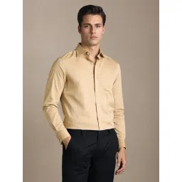 Louis Philippe Beige Cotton Regular Fit Shirt-picture-18