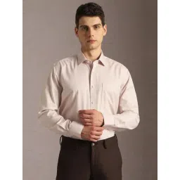 Louis Philippe Beige Cotton Regular Fit Texture Shirt-picture-21