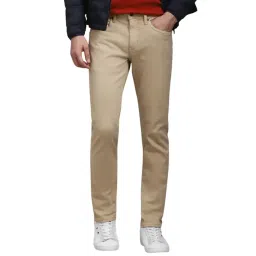Louis Philippe Beige Cotton Slim Fit Jeans-picture-36