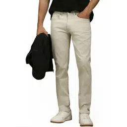 Louis Philippe Beige Cotton Slim Fit Jeans-picture-26