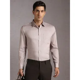 Louis Philippe Beige Cotton Slim Fit Printed Shirt-picture-33