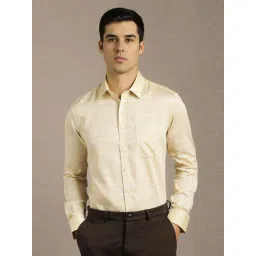 Louis Philippe Beige Cotton Slim Fit Printed Shirt-picture-44