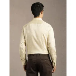 Louis Philippe Beige Cotton Slim Fit Printed Shirt image 2