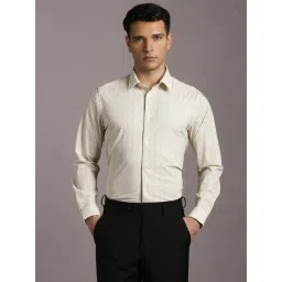 Louis Philippe Beige Slim Fit Printed Shirt-picture-24