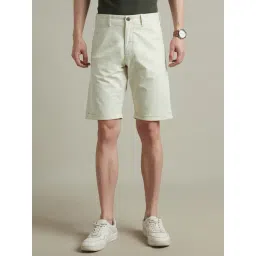 Louis Philippe Beige Slim Fit Solid Shorts-picture-11