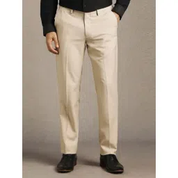 Louis Philippe Beige Slim Fit Trousers-picture-25