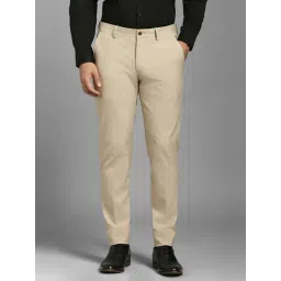 Louis Philippe Beige Slim Fit Trousers-picture-31