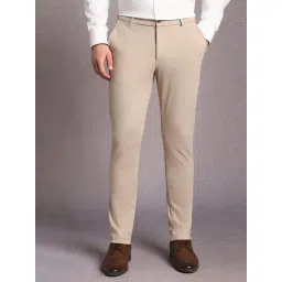 Louis Philippe Beige Slim Fit Trousers-picture-41