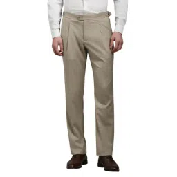 Louis Philippe Beige Slim Fit Trousers-picture-22